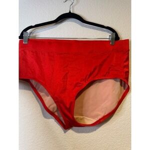 Cacique Swim Womens Red High Waisted Bikini Bottoms Size 16 NWT
